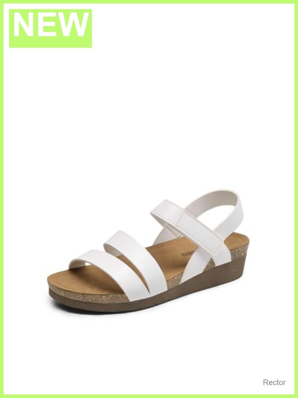 Women's Low Heel Arch Support Wedge Sandals with Cork Footbed